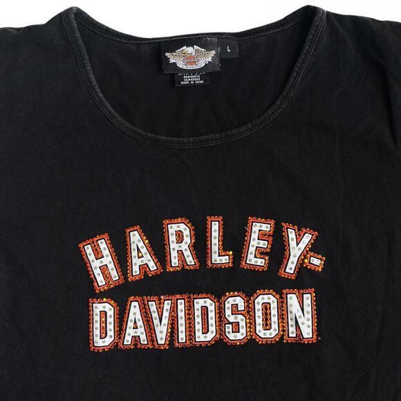 Y2K Harley Davidson Tee Top T-shirt Women Size Large - Picture 2 of 5